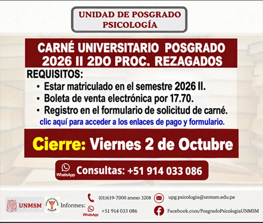 Posgrado Psicología carne universitario rezagados